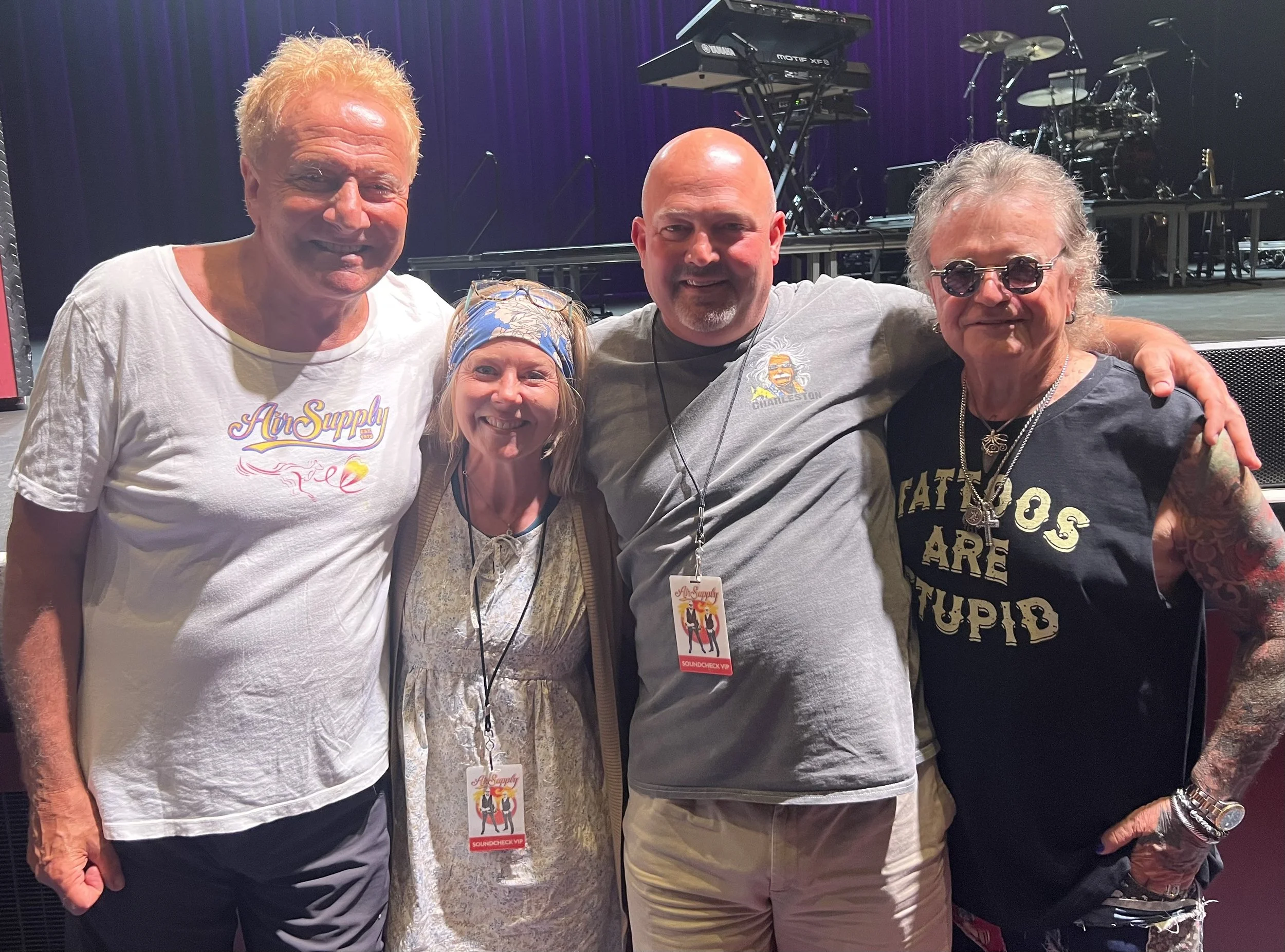 Graham Russell, me, Bill, and Russell Hitchcock in July 2023.